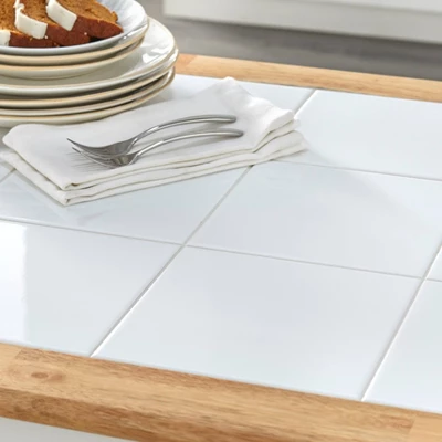 Tara Tile Top Dining Table White/Natural - Buylateral 4 Tara Tile Top Dining Table White/Natural - Buylateral - Image 2