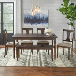 6pc Burntwood Dining Set With Bench - Buylateral 21 6pc Burntwood Dining Set With Bench - Buylateral -Buylateral GUEST 2b1efc81 4126 4d86 96cf 6fb78f237557