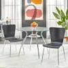 3pc Itza Round Glass Top And Chrome Base Dining Set - Buylateral