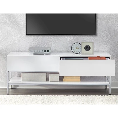 Lewis TV Stand For TVs Up To 60" White - Buylateral 4 Lewis TV Stand For TVs Up To 60" White - Buylateral - Image 2