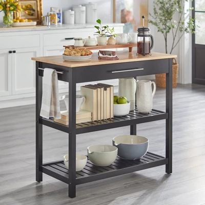 Rubin Kitchen 2-Tier Cart - Buylateral 3 Rubin Kitchen 2-Tier Cart - Buylateral