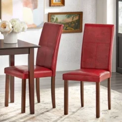 3pc Newark Parson Dining Set Walnut/Red - Buylateral -Buylateral GUEST 43582e08 ab86 4c01 bdae e3798a275cb7