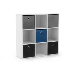 7.5" Utility Bookcase With 5 Fabric Bins - Buylateral -Buylateral GUEST 4f092cd7 87e3 43ea 9ed3 8d6f6e80cb71