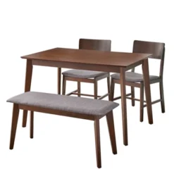 4pc Celeste Dining Set With Bench - Buylateral -Buylateral GUEST 50a27427 0e29 4f1f 8a1d 479afbed4622