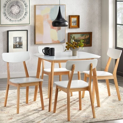 5pc Perla Dining Set White/Natural - Buylateral 3 5pc Perla Dining Set White/Natural - Buylateral