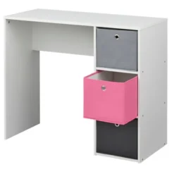 Student Writing Desk With 3 Fabric Bins - Buylateral -Buylateral GUEST 587356ac 4f68 4869 882b 579e7b396044