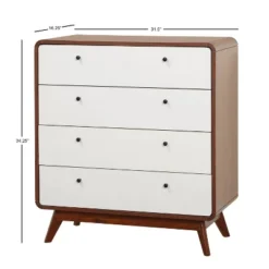 Cassie Mid-Century Modern 4 Drawer Chest Walnut/White - Buylateral -Buylateral GUEST 5a767ced 813b 4f0b a231 2a9607332d1d