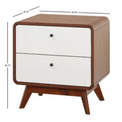 Cassie Mid-Century Modern Nightstand Walnut/White - Buylateral -Buylateral GUEST 611ded2f 0f72 4488 8901 d54ee414d860