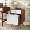 Cassie 2 Drawer File Cabinet White/Walnut - Buylateral -Buylateral GUEST 682f5f13 945c 4e53 a115 01bc5166df37