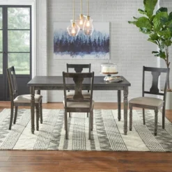 Set Of 2 Burntwood Dining Chair Wood/Gray - TMS -Buylateral GUEST 683b2454 1cf6 4c86 81ac 57ba4fde07b5