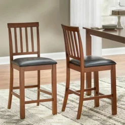 Set Of 2 24" Georgetown Counter Height Barstools Espresso - Buylateral
