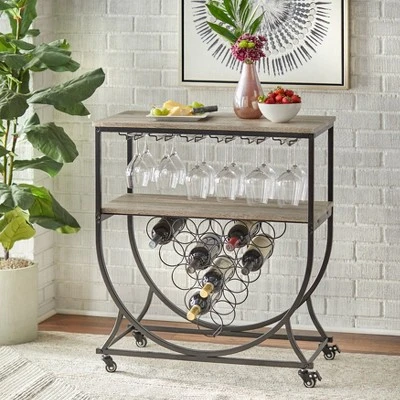 Martino Bar Cart Black/Natural - Buylateral 3 Martino Bar Cart Black/Natural - Buylateral