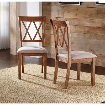Set Of 2 Roma Cross Back Dining Chairs Driftwood - Buylateral 3 Set Of 2 Roma Cross Back Dining Chairs Driftwood - Buylateral