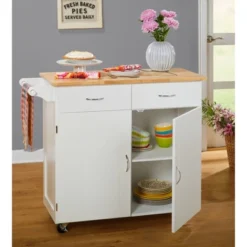 Large Kitchen Cart With Wood Top White - Buylateral 7 Large Kitchen Cart With Wood Top White - Buylateral -Buylateral GUEST 6d7a5abc e872 4006 b5ad 87a9c5fa2896
