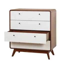 Cassie Mid-Century Modern 4 Drawer Chest Walnut/White - Buylateral -Buylateral GUEST 6fff093a b024 4d8a af0e cfa9a4196499