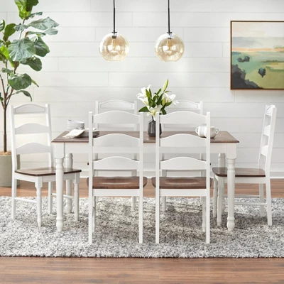 7Pc Skipton Dining Set White/Walnut - Buylateral 3 7Pc Skipton Dining Set White/Walnut - Buylateral