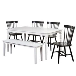 6pc Parma Rectangular Dining Set With Bench - Buylateral -Buylateral GUEST 7e623d47 07d2 41c9 9ca9 c3a56eeb2f12