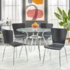 5pc Itza Round Glass Top And Chrome Base Dining Set - Buylateral -Buylateral GUEST 98b96297 1e5c 4bd6 b5b5 eac94e2d935c
