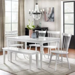 6pc Parma Rectangular Dining Set With Bench - Buylateral -Buylateral GUEST 9d5979ab dc4e 496e 8981 802dba22a51a