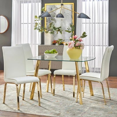Uptown Dining Table Glass/Gold Metal - Buylateral 4 Uptown Dining Table Glass/Gold Metal - Buylateral - Image 2