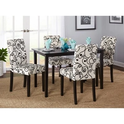 5Pc Elly Sophia Parson Dining Set Cream/Black - Buylateral 3 5Pc Elly Sophia Parson Dining Set Cream/Black - Buylateral