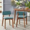 Set Of 2 Nettie Mid-Century Modern Upholstered Dining Chairs Walnut/Teal - Buylateral -Buylateral GUEST add80759 4d29 4442 a0a3 fc0dfea15d3c
