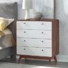 Cassie Mid-Century Modern 4 Drawer Chest Walnut/White - Buylateral -Buylateral GUEST afa1d437 9a71 40c8 a6cd 150122d9658c