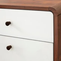 Cassie 2 Drawer File Cabinet White/Walnut - Buylateral -Buylateral GUEST afef1f9a 0769 4b95 9679 ec63048ae7f5
