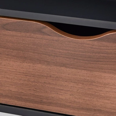 Sundal 2-Drawer TV Stand For TVs Up To 70" With Open Compartments Black/Walnut - Buylateral 5 Sundal 2-Drawer TV Stand For TVs Up To 70" With Open Compartments Black/Walnut - Buylateral - Image 4