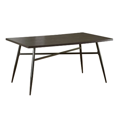 7pc Milo Rectangular Wood With Metal Fram Dining Set Black/Espresso Brown - Buylateral 7 7pc Milo Rectangular Wood With Metal Fram Dining Set Black/Espresso Brown - Buylateral - Image 5