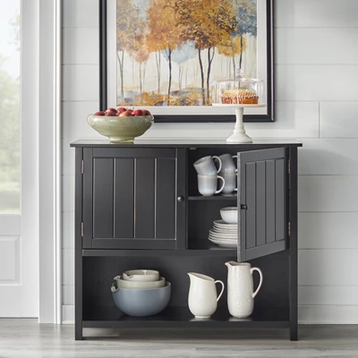 Hanover Buffet With Shelf Black - Buylateral 4 Hanover Buffet With Shelf Black - Buylateral - Image 2
