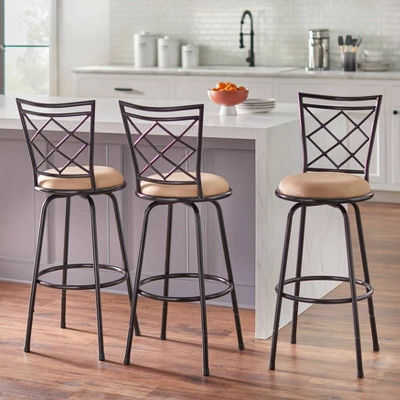 Set Of 3 Avery Adjustable Metal Barstool - Buylateral 3 Set Of 3 Avery Adjustable Metal Barstool - Buylateral