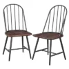 Set Of 2 Milo Windsor Metal With Wood Seat Dining Chairs - Buylateral