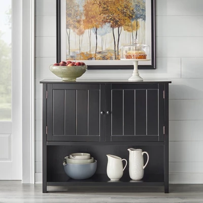 Hanover Buffet With Shelf Black - Buylateral 3 Hanover Buffet With Shelf Black - Buylateral