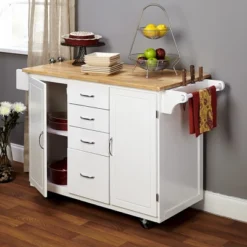 Cottage Country Wood Top Kitchen Cart White - Buylateral 9 Cottage Country Wood Top Kitchen Cart White - Buylateral -Buylateral GUEST e6c0e569 06e3 4efa 8777 0544b0519137