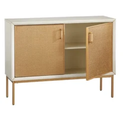 Lati Rattan Door Buffet Antique White/Natural - Buylateral -Buylateral GUEST e80fccf0 154a 40f6 8ce4 c9508a384fea