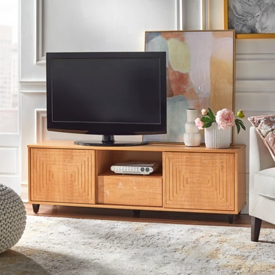 Messina TV Stand For TVs Up To 68" Light Brown - Buylateral 2 Messina TV Stand For TVs Up To 68" Light Brown - Buylateral